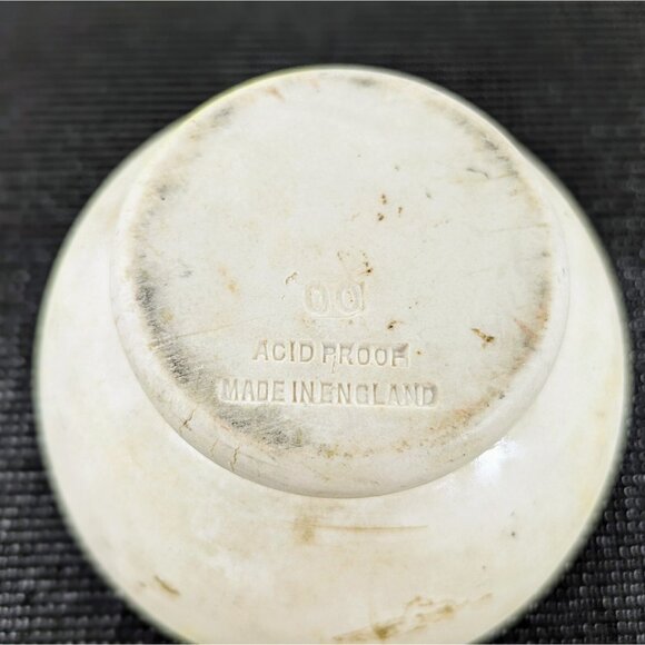 Vintage Acid-Proof Unglazed White Ceramic Mortar Set Made In England - Picture 4 of 4